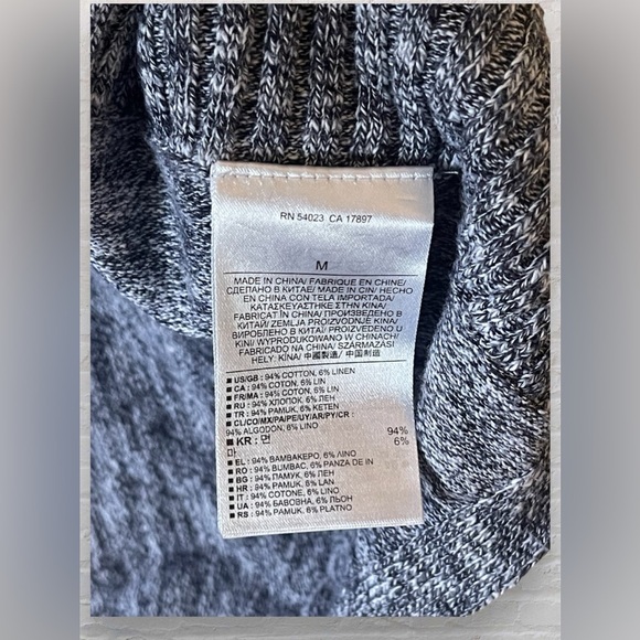 BANANA REPUBLIC Women’s Heathered Blue Grey Open Cardigan Knit Sweater Sz M - Picture 6 of 6